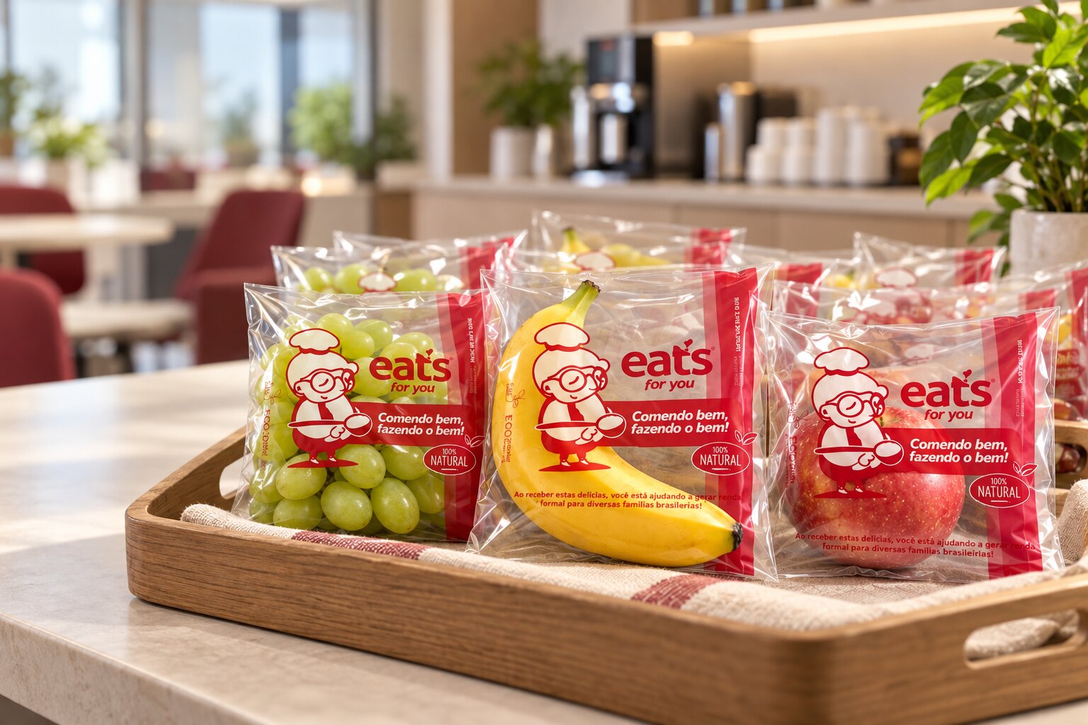 Frutas selecionadas, higienizadas e embaladas individualmente pela Eats For You